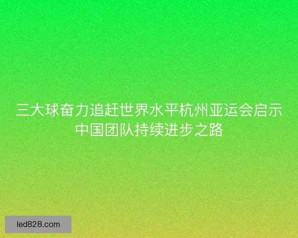 三大球奋力追赶世界水平杭州亚运会启示中国团队持续进步之路