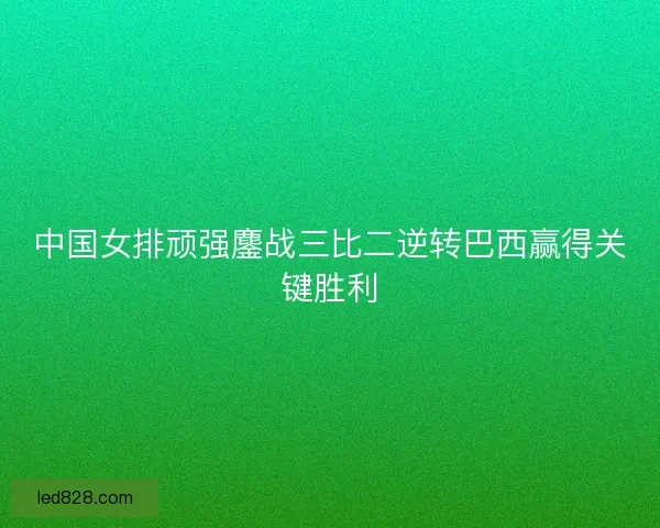 中国女排顽强鏖战三比二逆转巴西赢得关键胜利 中国女排顽强鏖战三比二逆转巴西赢得关键胜利